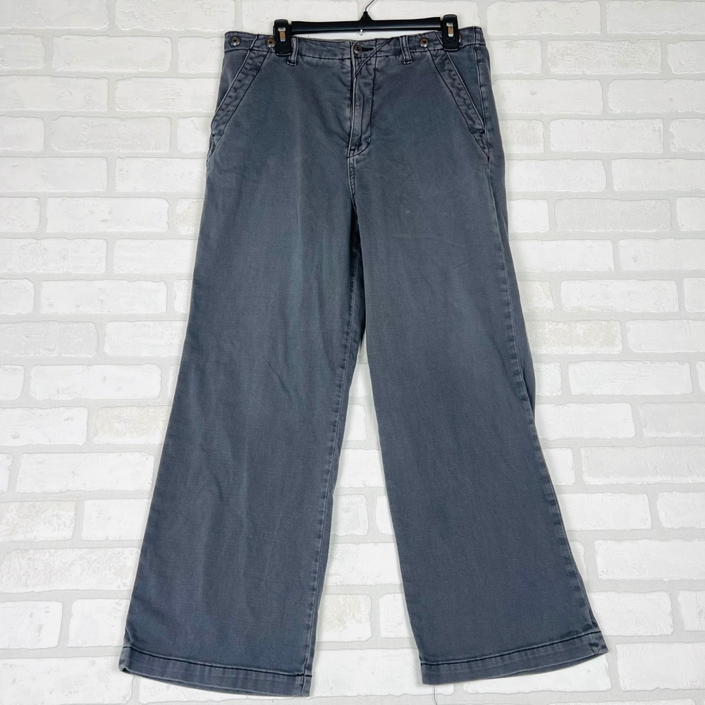 Anthropologie Pilcro Wide Leg Trousers Gray High Rise Pants Size 29 Fits Large